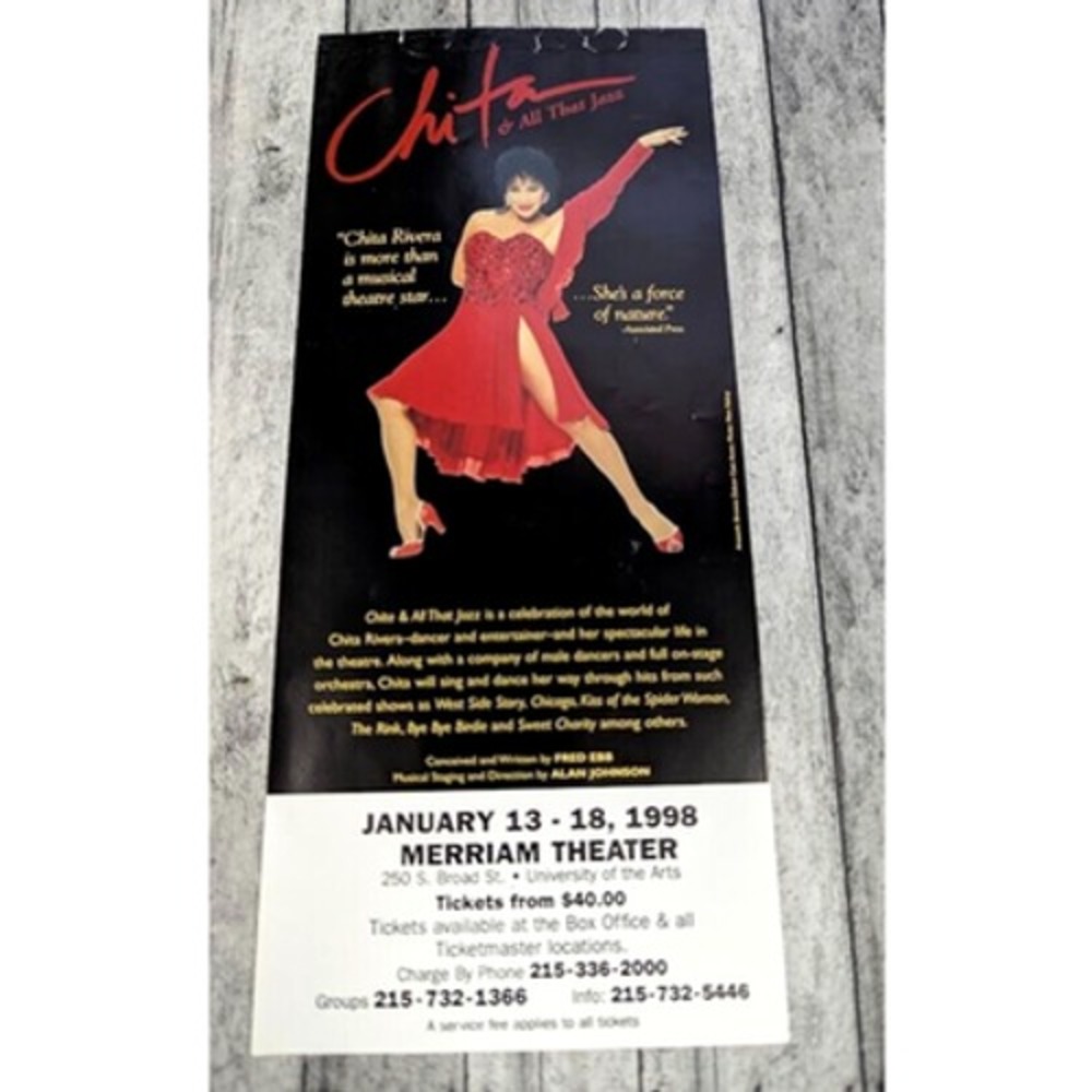 Chita and All That Jazz Merriam Theatre January 1998 Flyer Rivera